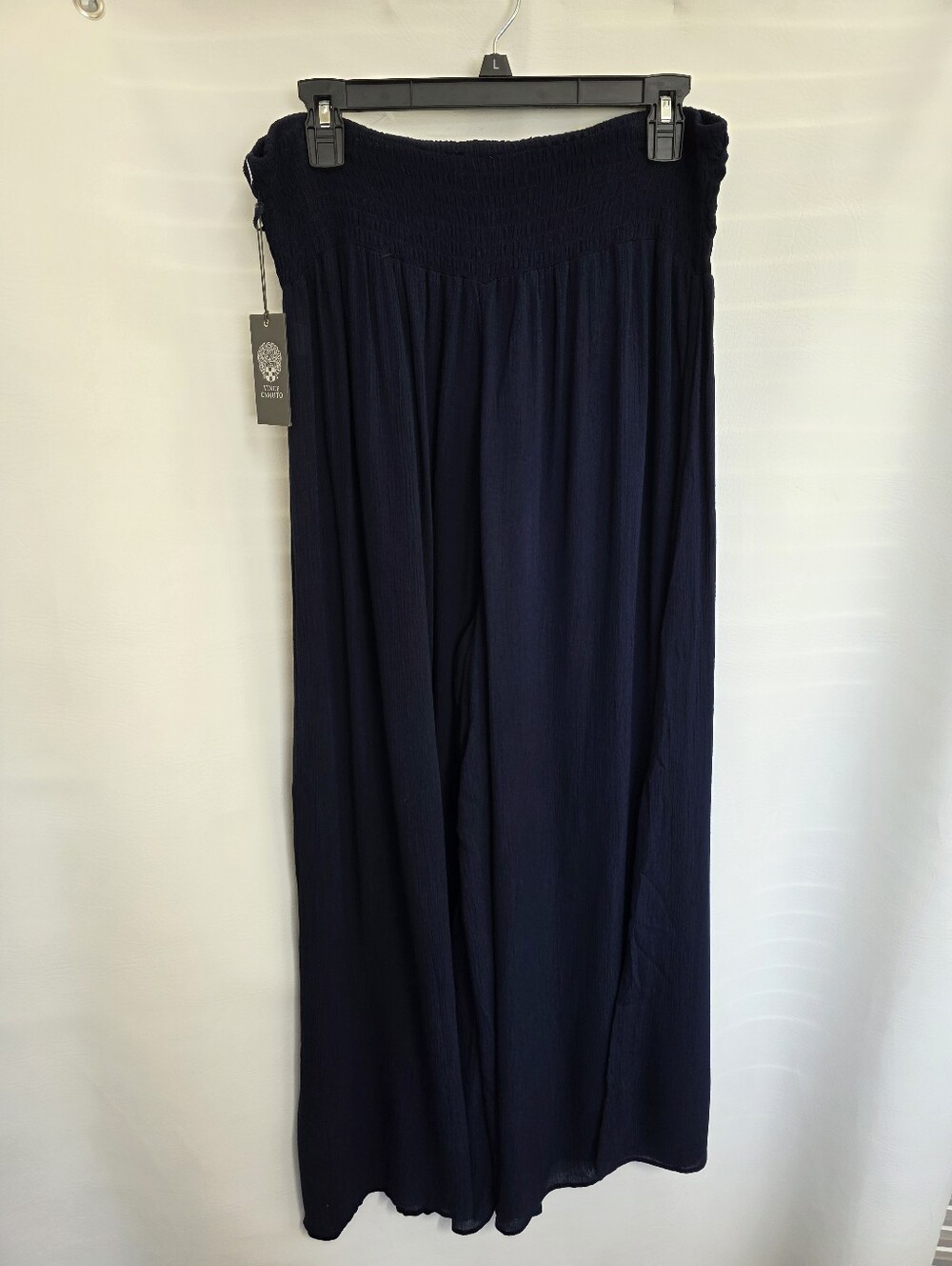 Vince Camuto Navy Smocked Waist Wide Leg Pants Size L